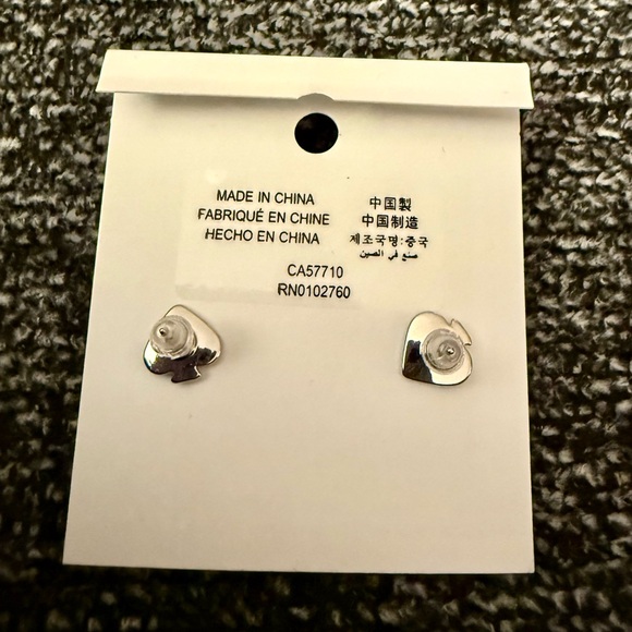 Authentic kate spade New York Silver Padlock Stud Earrings - NWT - Picture 2 of 4